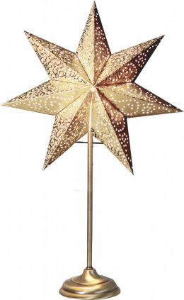 Antique stjärna på fot (Mässing/guld)
