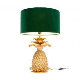 Bordslampa Pineapple, Ø 66 cm, mässing/grön