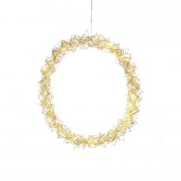 Krans mässing, 45 cm 40 LED (Guld)