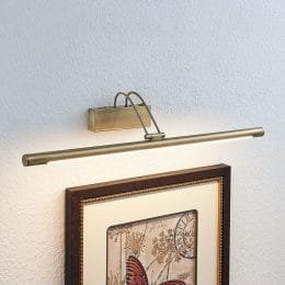LED-tavellampa Mailine, omkopplare, antikmessing