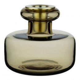 Marimekko - Marimekko Puteli Ljusstake i glas 9,5x10,5 cm Clay