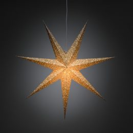 Pappersstjärna 78cm mönstrad (Mässing/guld)