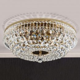 SHERATA - rund taklampa, guld 45 cm