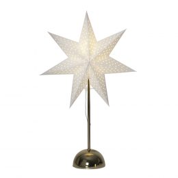 Star Trading - Lottie Stjärna på fot 55 cm Vit/Mässing