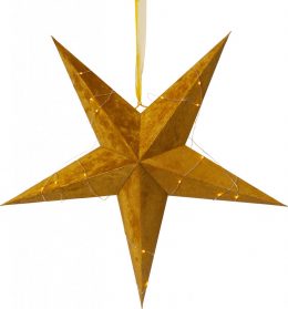 Velvet pappersstjärna 60cm (Mässing/guld)